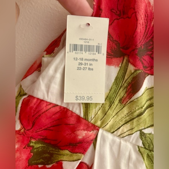 Baby Gap Floral Party Dress 12-18 Months NEW WITH TAGS - Picture 5 of 7